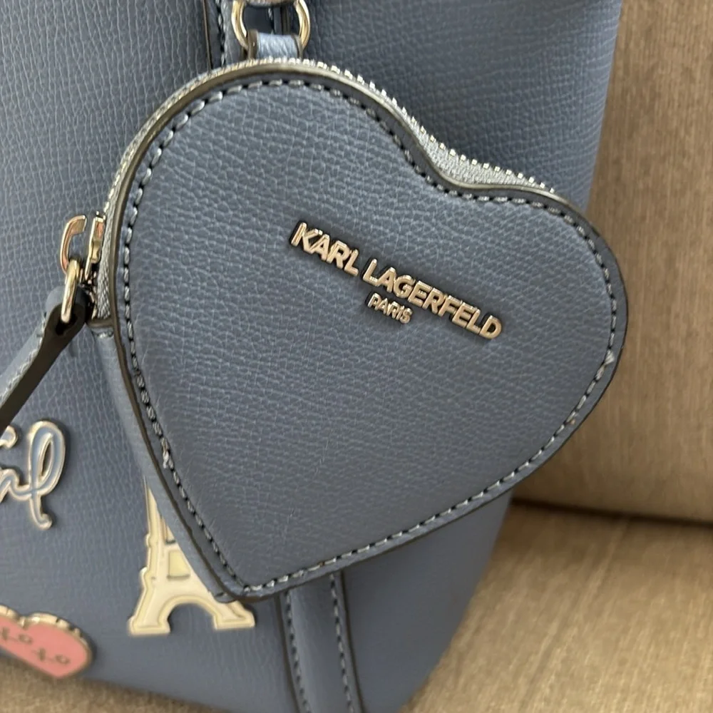 Karl Lagerfeld Paris blue Satchel crossbody - Picture 2 of 6